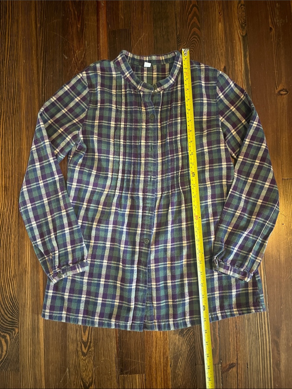 Uniqlo Purple & Green Plaid Button-Down Shirt
